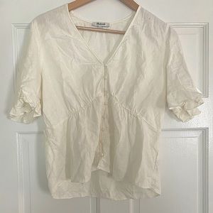 Madewell Button Down Ruffled Sleeves Shirt